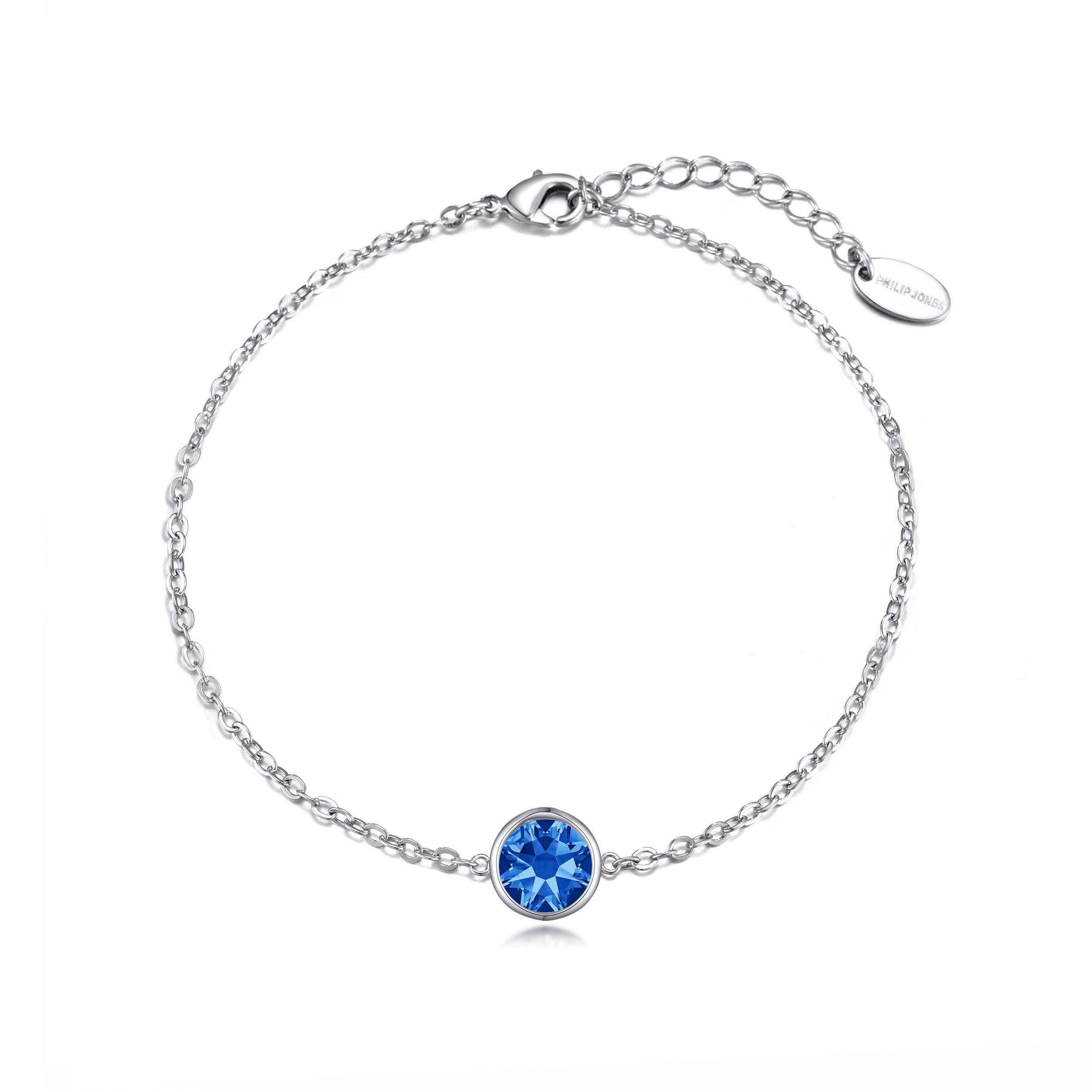 Dark Blue Crystal Anklet Created with Zircondia® Crystals