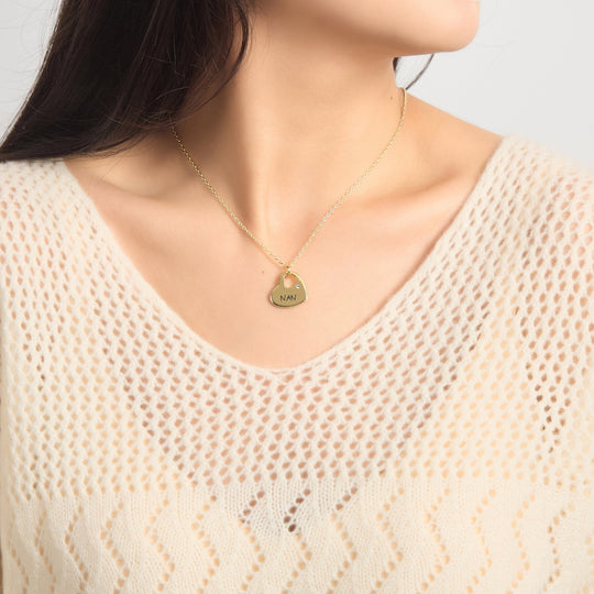 18k Gold Nan Heart Necklace Created with Zircondia® Crystals - Philip Jones Jewellery
