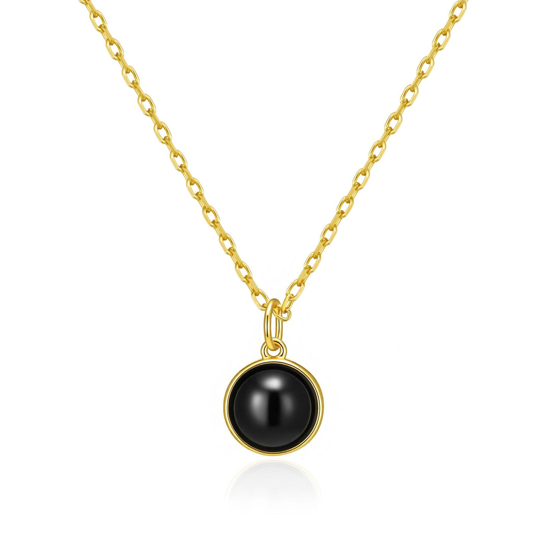 18k Gold Plated Black Onyx Necklace - Philip Jones Jewellery