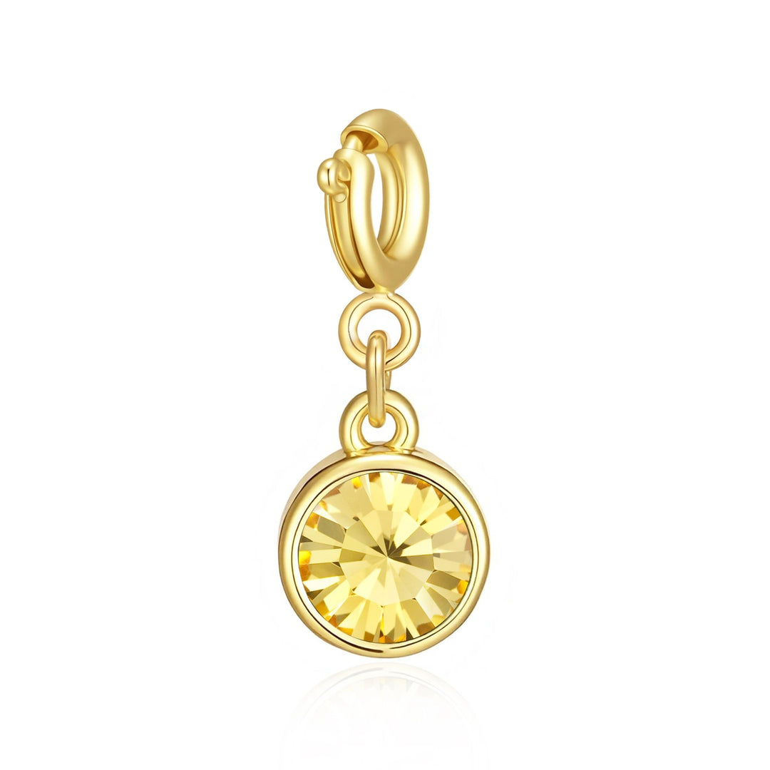 18k Gold Plated Clip on Birthstone Charms Created with Zircondia® Crystals - Philip Jones Jewellery