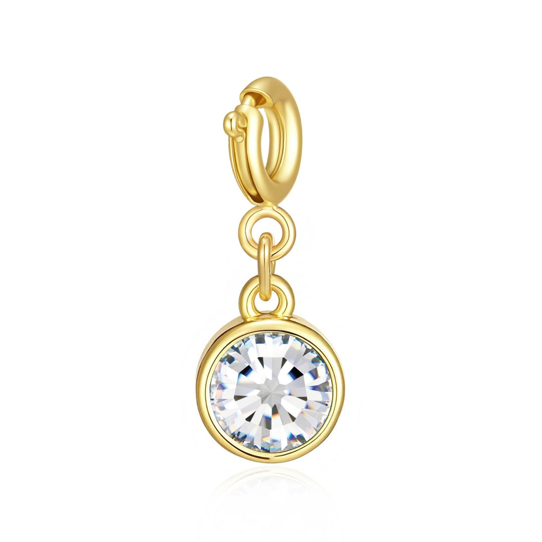 18k Gold Plated Clip on Birthstone Charms Created with Zircondia® Crystals - Philip Jones Jewellery