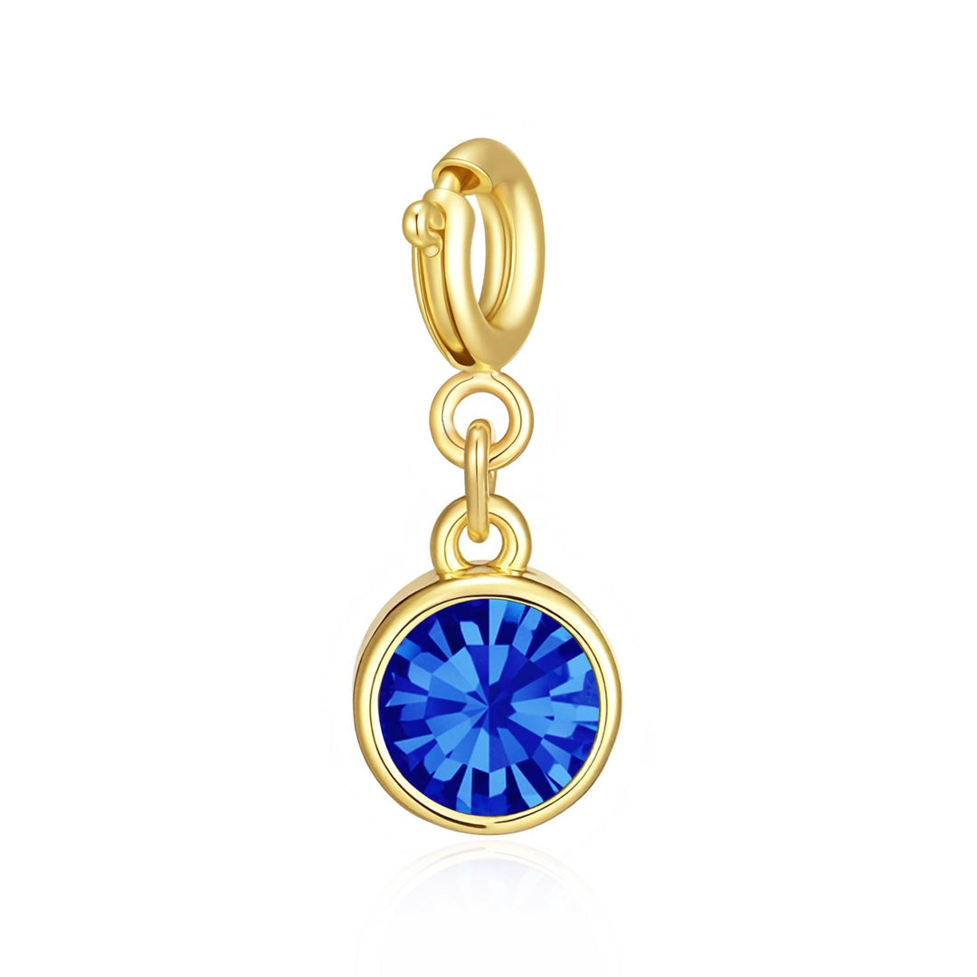 18k Gold Plated Clip on Birthstone Charms Created with Zircondia® Crystals - Philip Jones Jewellery