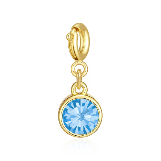 18k Gold Plated Clip on Birthstone Charms Created with Zircondia® Crystals - Philip Jones Jewellery