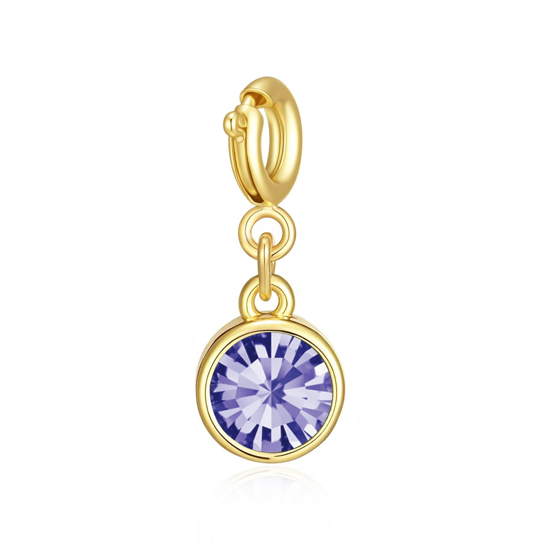 18k Gold Plated Clip on Birthstone Charms Created with Zircondia® Crystals - Philip Jones Jewellery