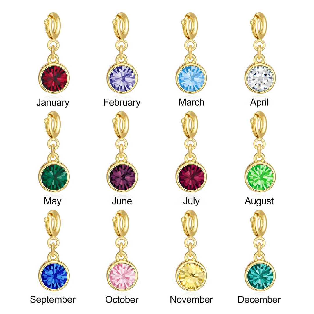 18k Gold Plated Clip on Birthstone Charms Created with Zircondia® Crystals - Philip Jones Jewellery