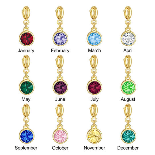 18k Gold Plated Clip on Birthstone Charms Created with Zircondia® Crystals - Philip Jones Jewellery