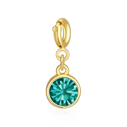 18k Gold Plated Clip on Birthstone Charms Created with Zircondia® Crystals - Philip Jones Jewellery
