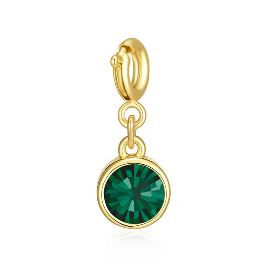 18k Gold Plated Clip on Birthstone Charms Created with Zircondia® Crystals - Philip Jones Jewellery