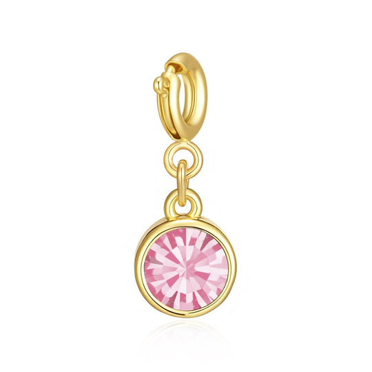 18k Gold Plated Clip on Birthstone Charms Created with Zircondia® Crystals - Philip Jones Jewellery