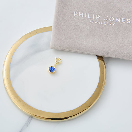 18k Gold Plated Clip on Birthstone Charms Created with Zircondia® Crystals - Philip Jones Jewellery