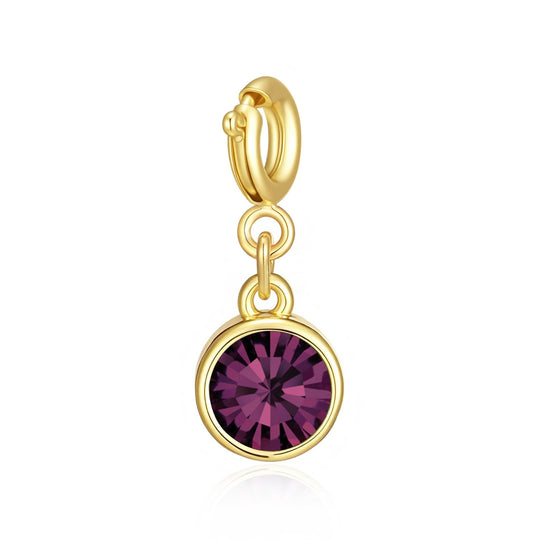 18k Gold Plated Clip on Birthstone Charms Created with Zircondia® Crystals - Philip Jones Jewellery