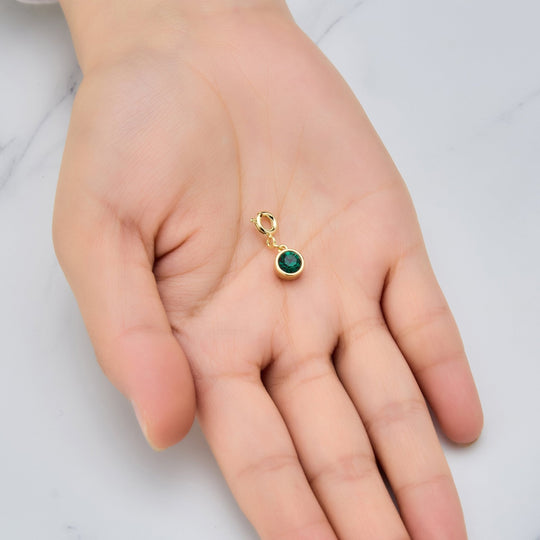 18k Gold Plated Clip on Birthstone Charms Created with Zircondia® Crystals - Philip Jones Jewellery