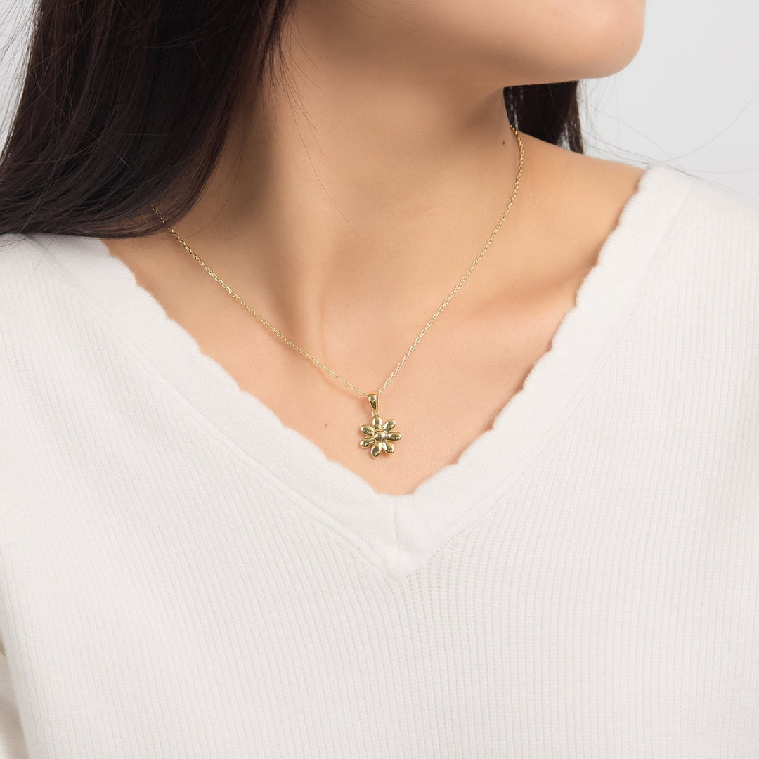 18k Gold Plated Daisy Necklace - Philip Jones Jewellery