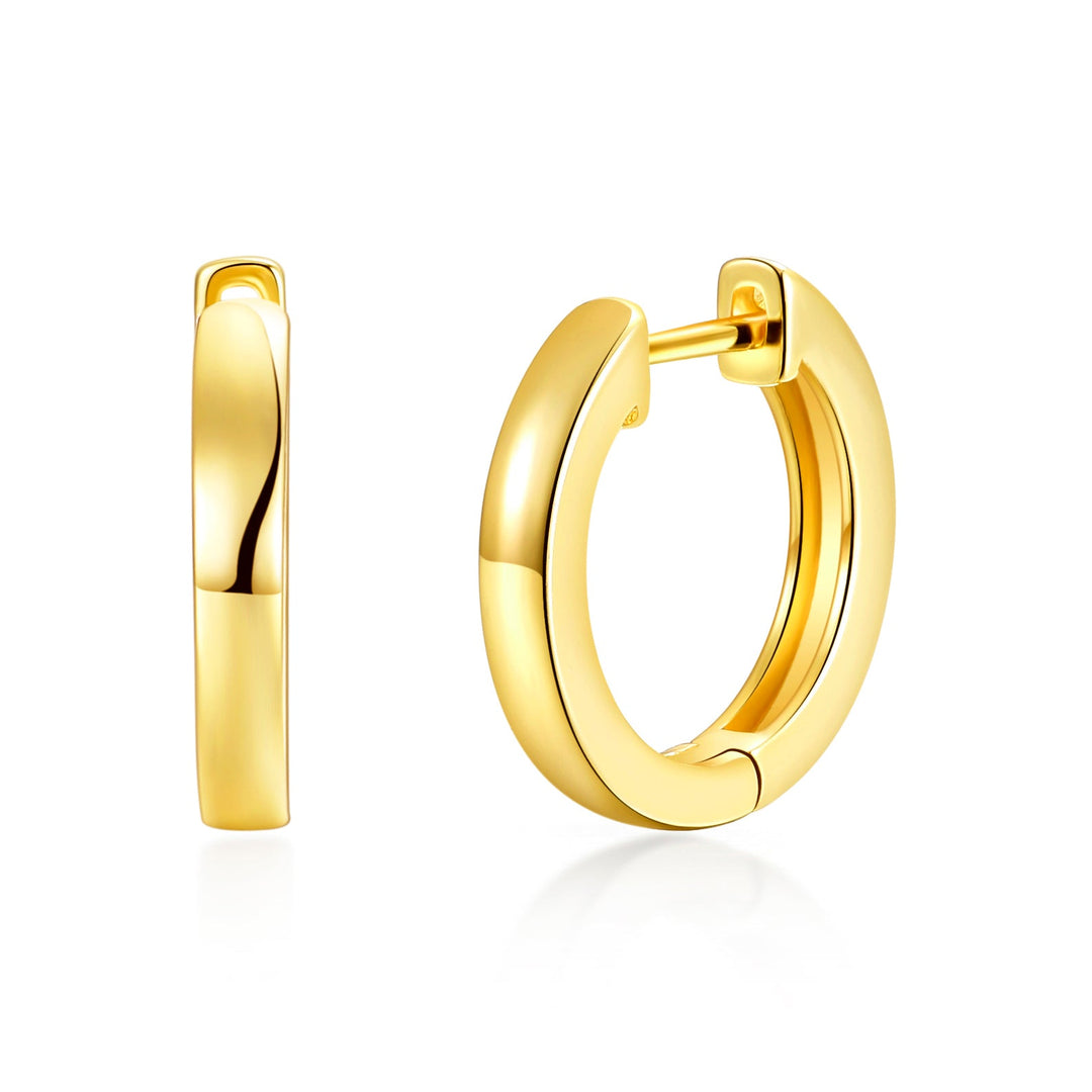 18k Gold Plated Hoop Earrings - Philip Jones Jewellery