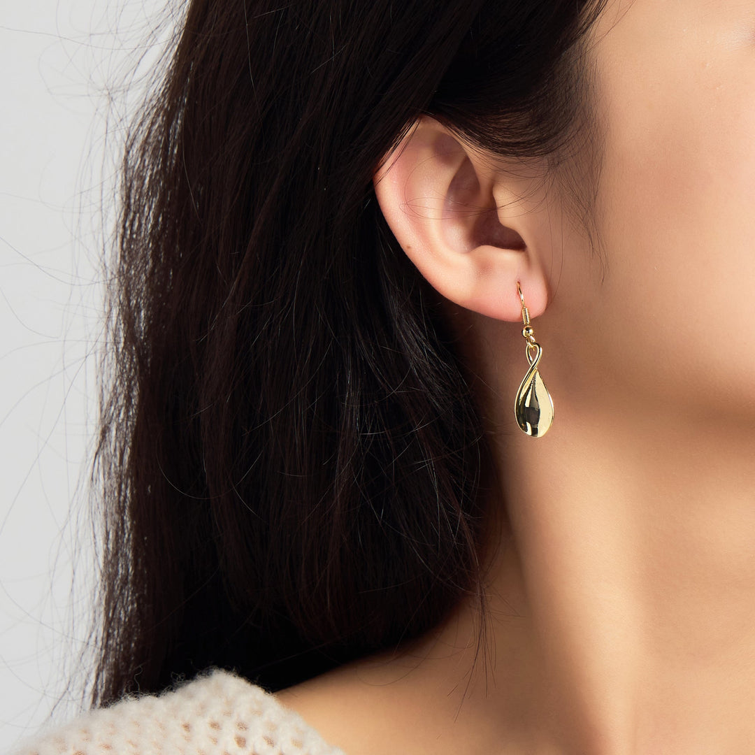 18k Gold Plated Infinity Curve Drop Earrings - Philip Jones Jewellery