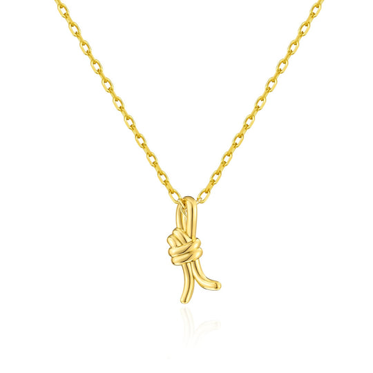 18k Gold Plated Knot Necklace - Philip Jones Jewellery