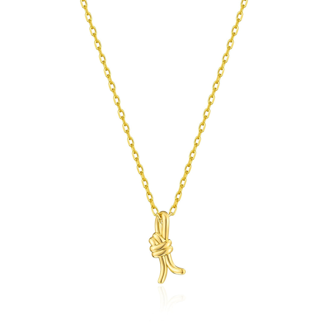 18k Gold Plated Knot Necklace - Philip Jones Jewellery