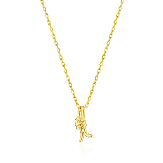 18k Gold Plated Knot Necklace - Philip Jones Jewellery