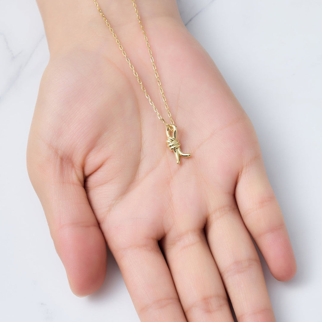 18k Gold Plated Knot Necklace - Philip Jones Jewellery