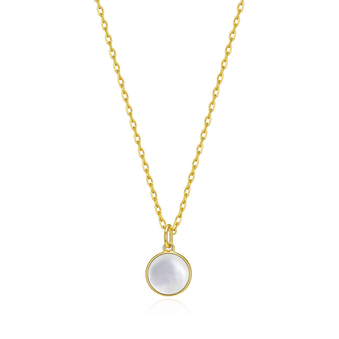 18k Gold Plated Mother of Pearl Necklace - Philip Jones Jewellery
