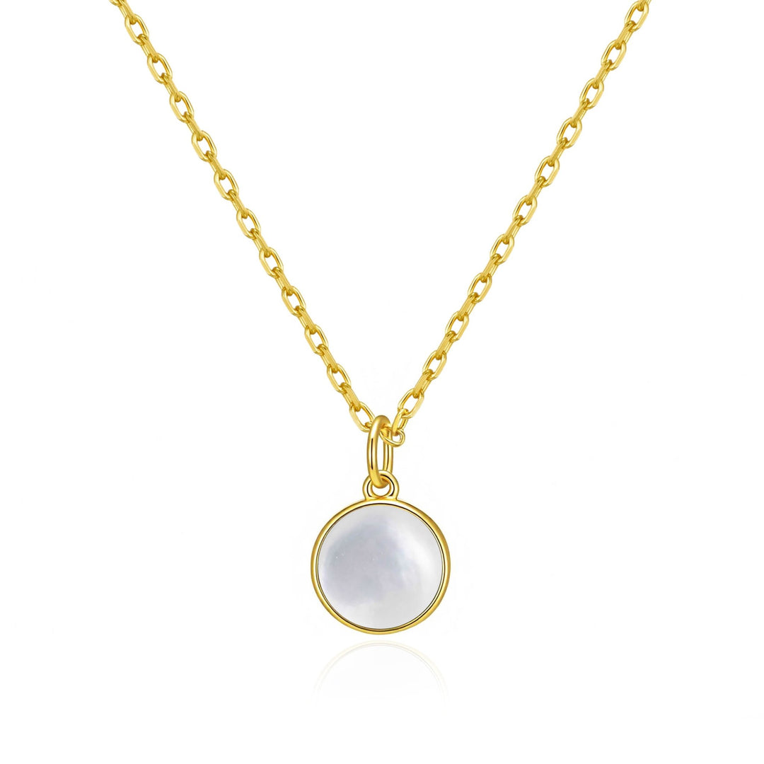 18k Gold Plated Mother of Pearl Necklace - Philip Jones Jewellery