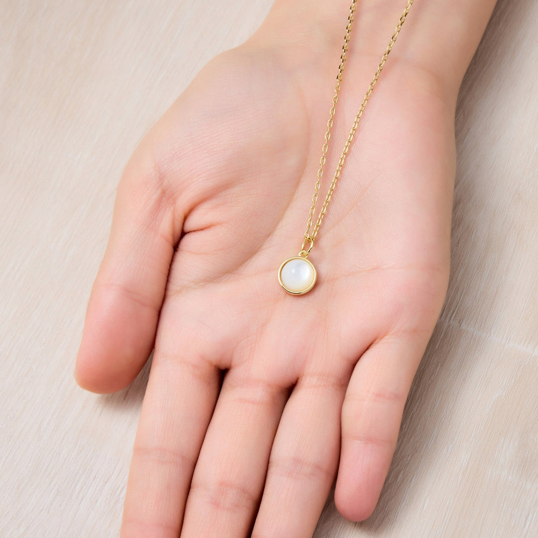 18k Gold Plated Mother of Pearl Necklace - Philip Jones Jewellery