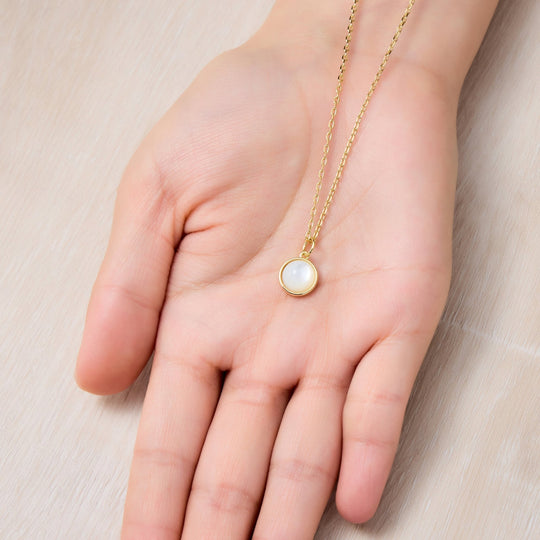 18k Gold Plated Mother of Pearl Necklace - Philip Jones Jewellery