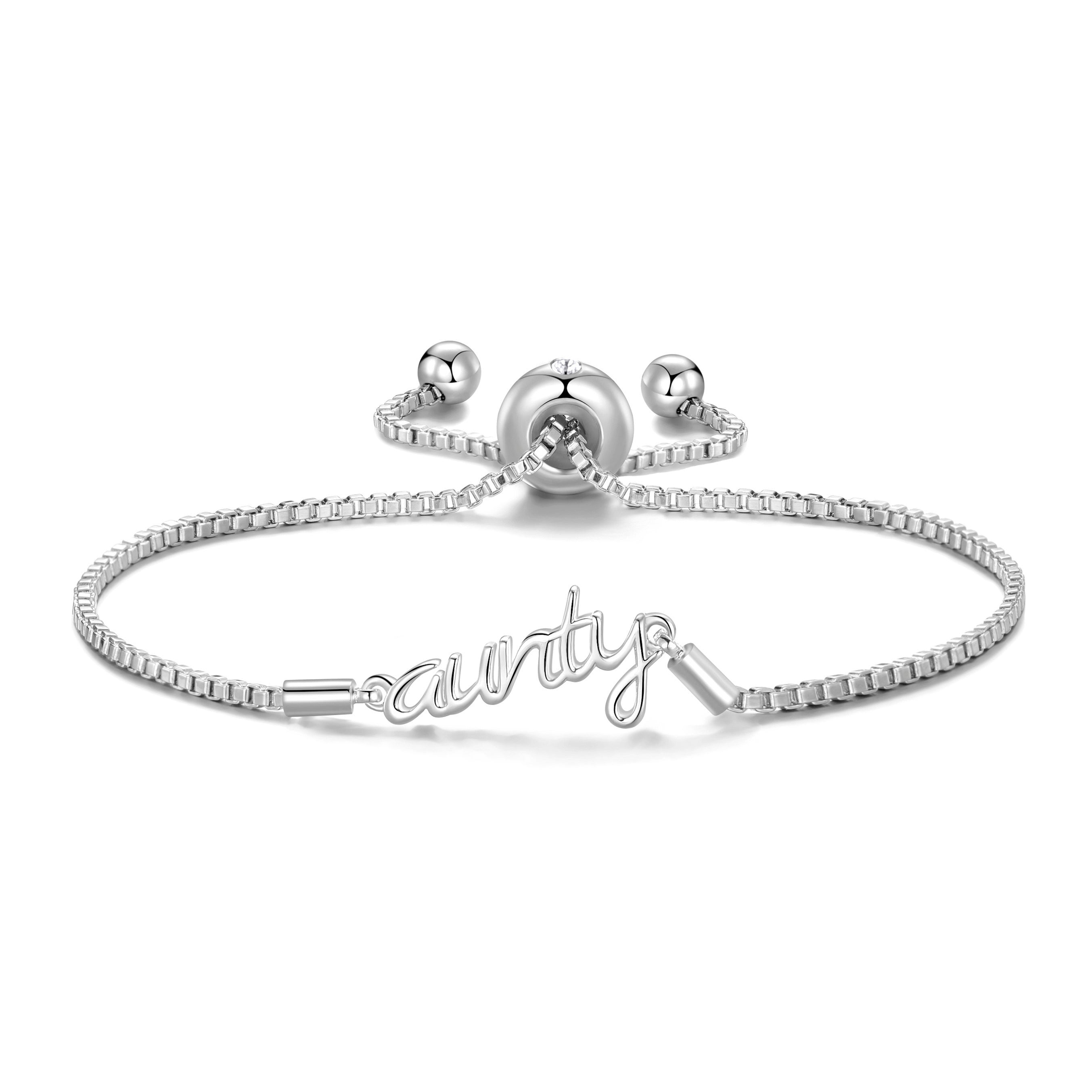 Silver Plated Aunty Bracelet Created with Zircondia® Crystals
