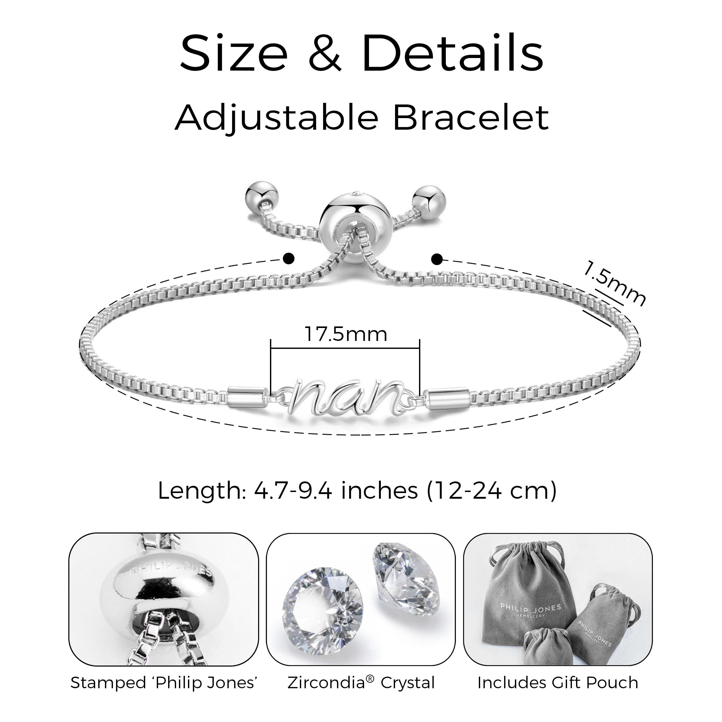 Silver Plated Nan Bracelet Created with Zircondia® Crystals