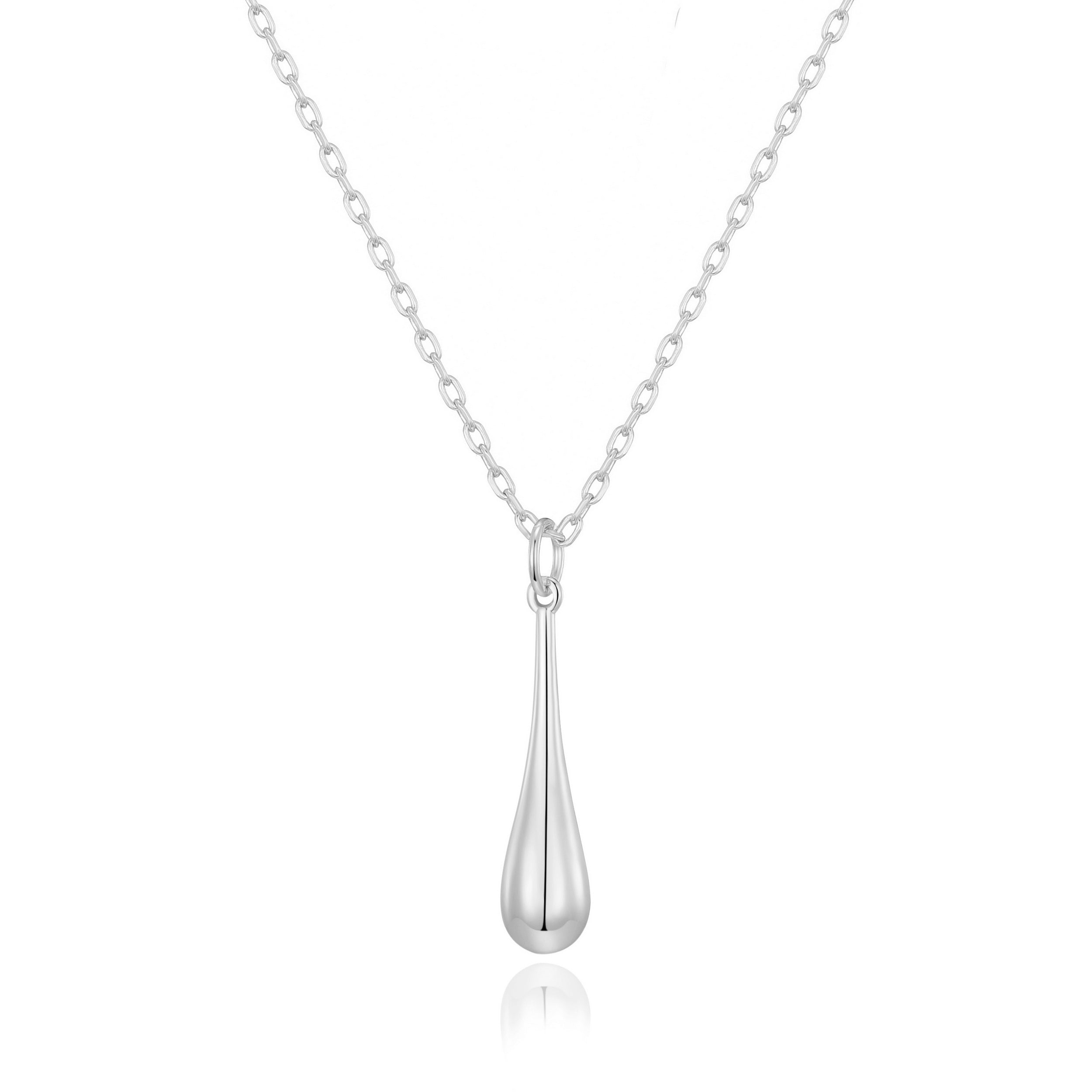 Silver Plated Teardrop Necklace