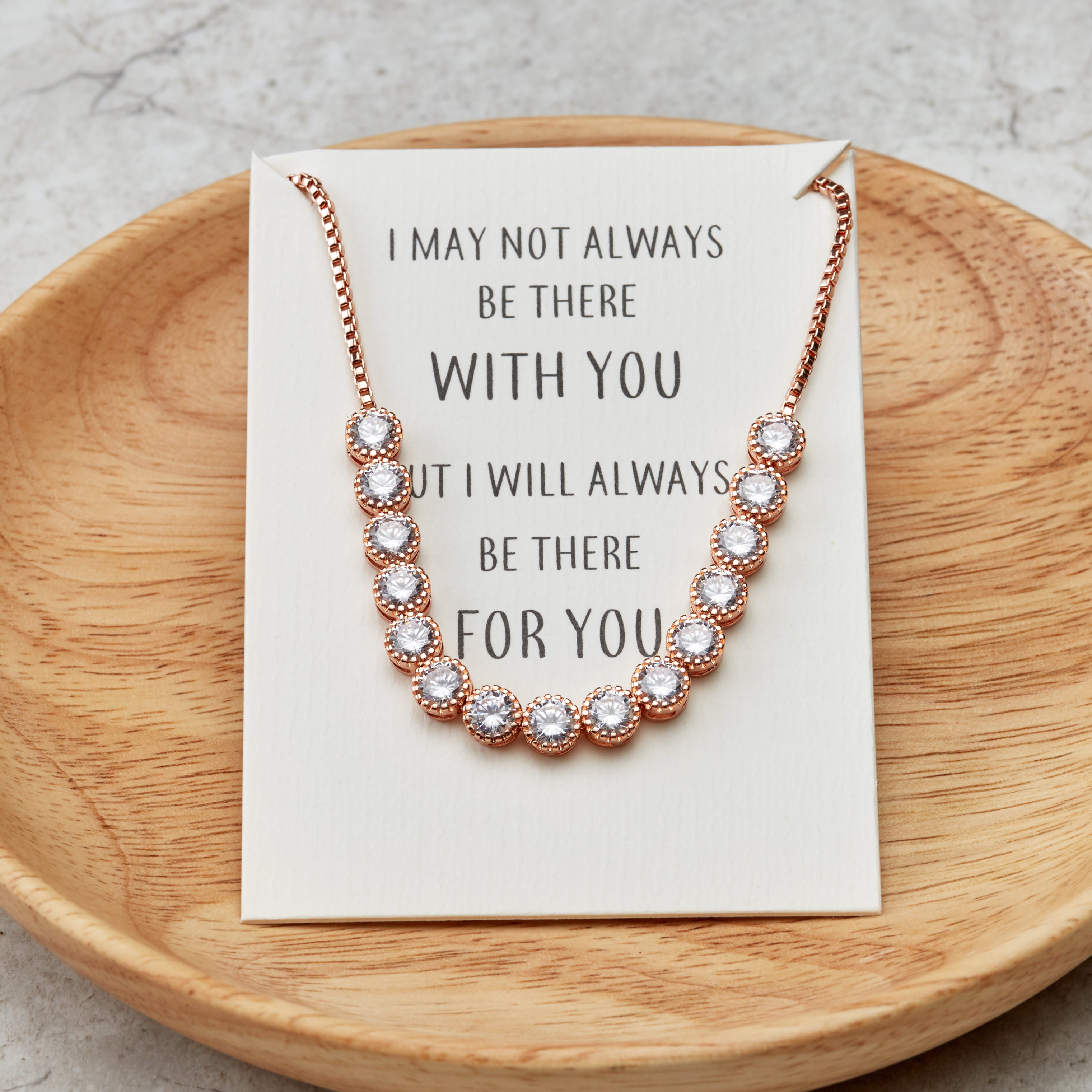 Rose Gold Plated Friendship Quote Bracelet with Zircondia® Crystals