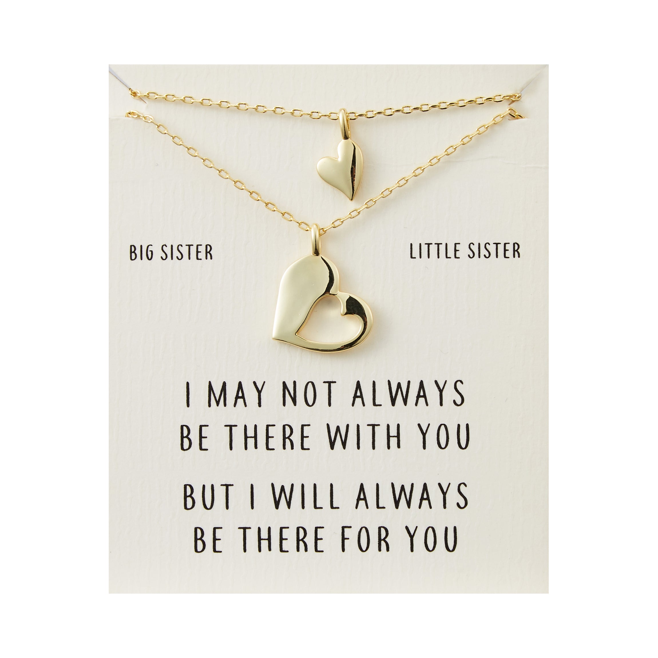 Gold Plated Big Sister Little Sister Piece of My Heart Necklace Set