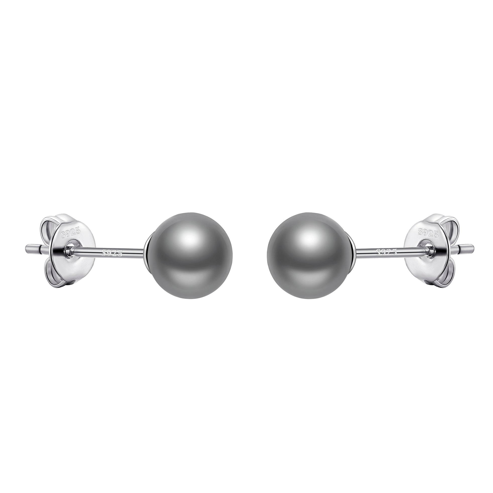 Sterling Silver Grey Shell Pearl Earrings