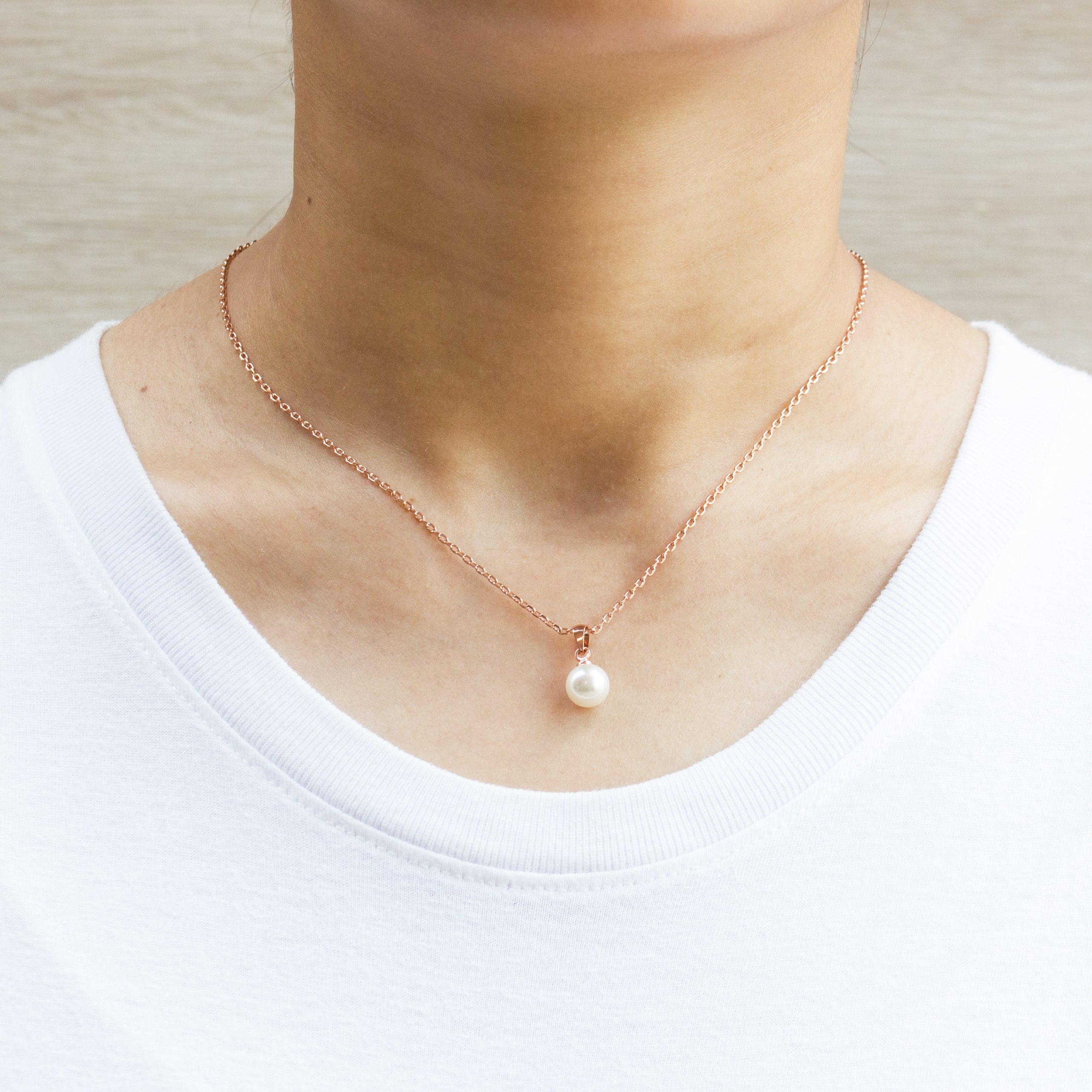 Rose Gold Plated Shell Pearl Set