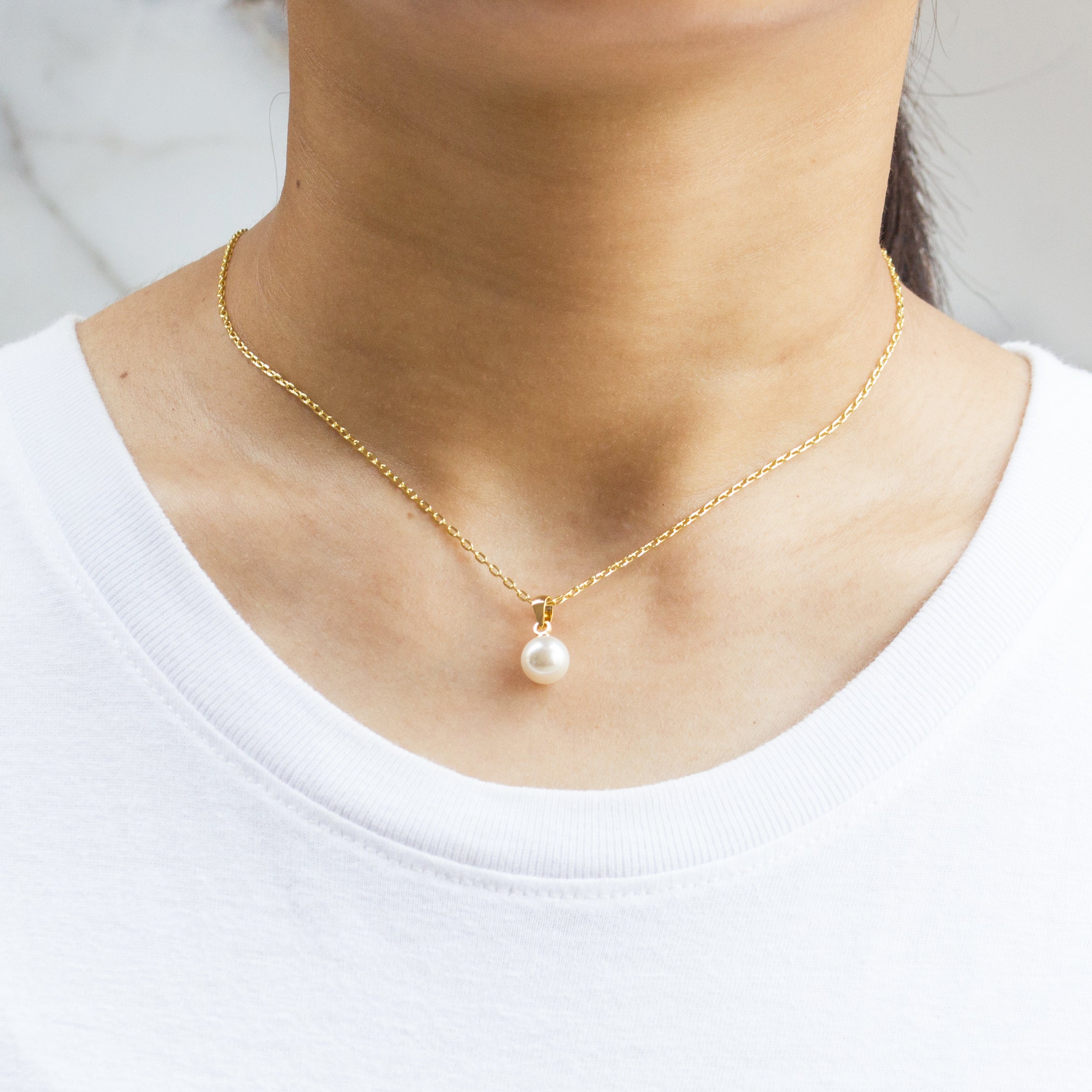 Gold Plated Shell Pearl Set