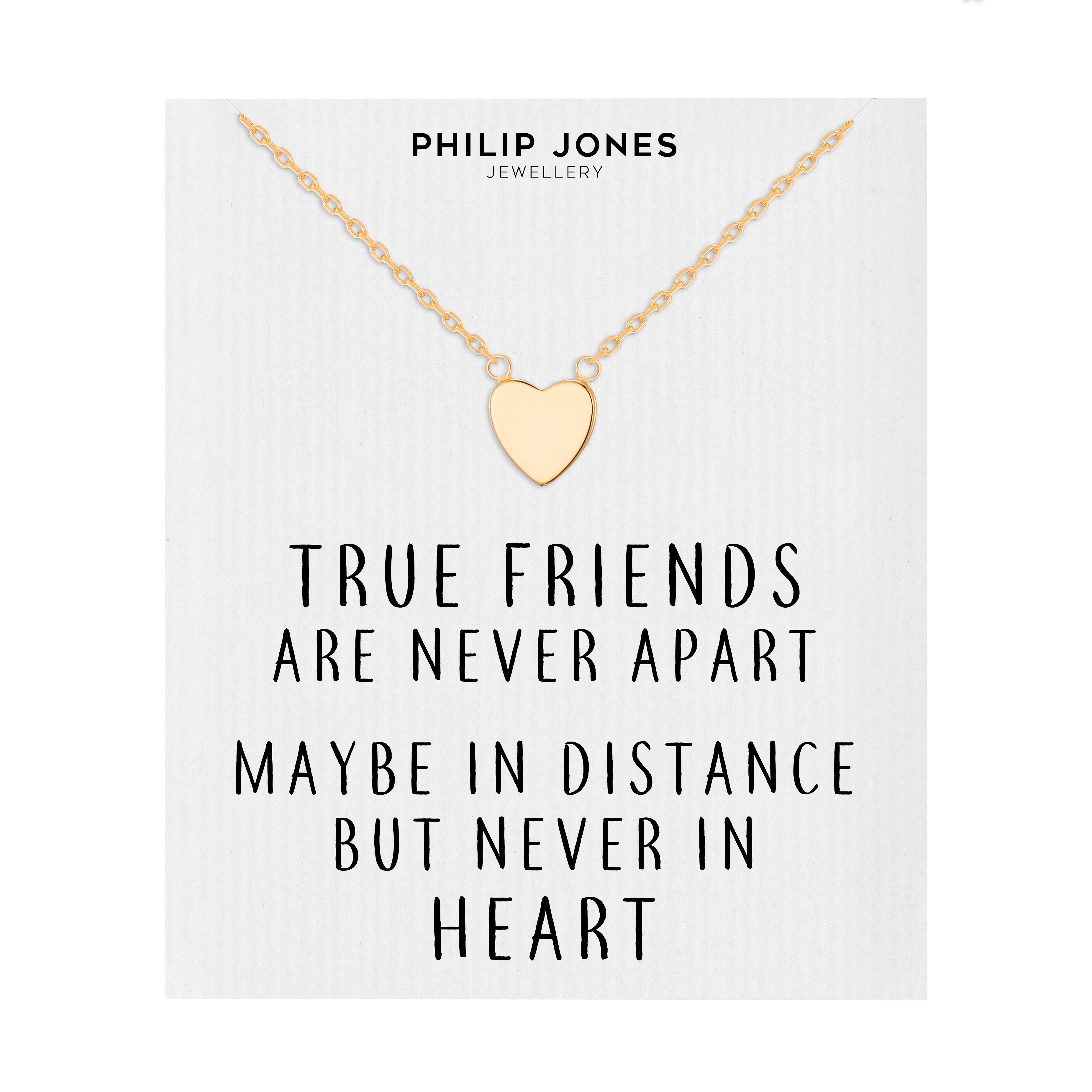 Gold Plated Heart Necklace with Quote Card