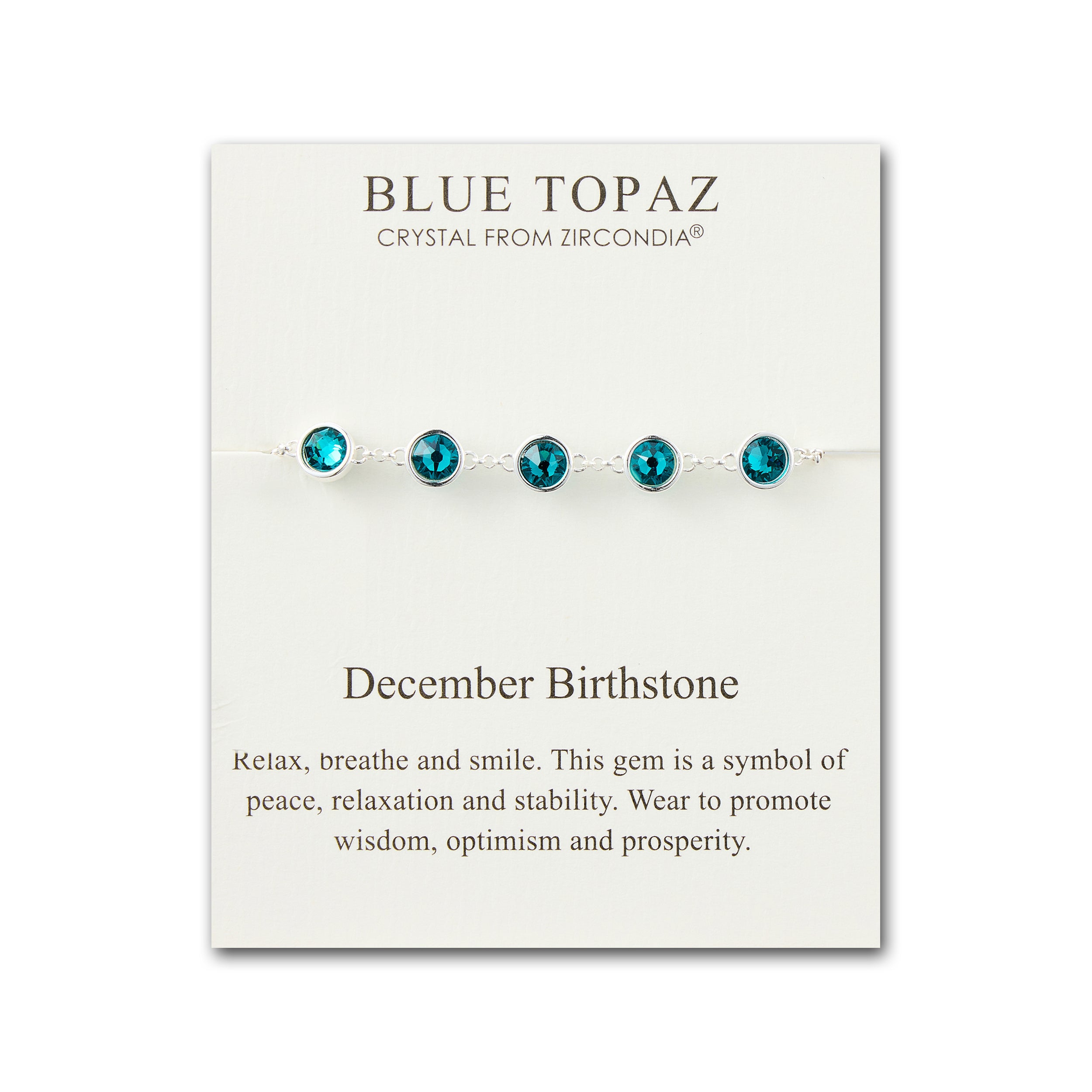 December Birthstone Bracelet Created with Blue Topaz Zircondia® Crystals