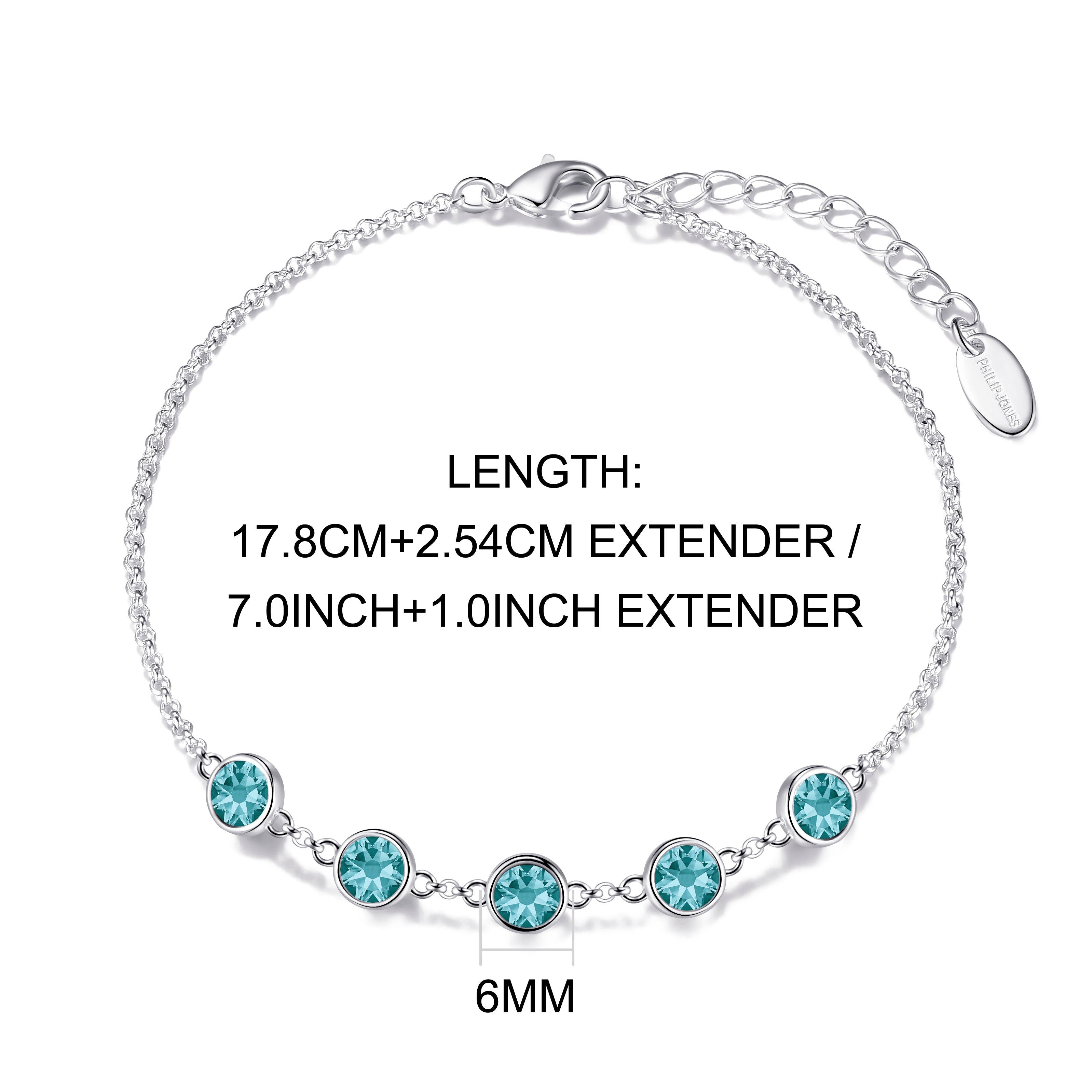Blue Crystal Chain Bracelet Created with Zircondia® Crystals
