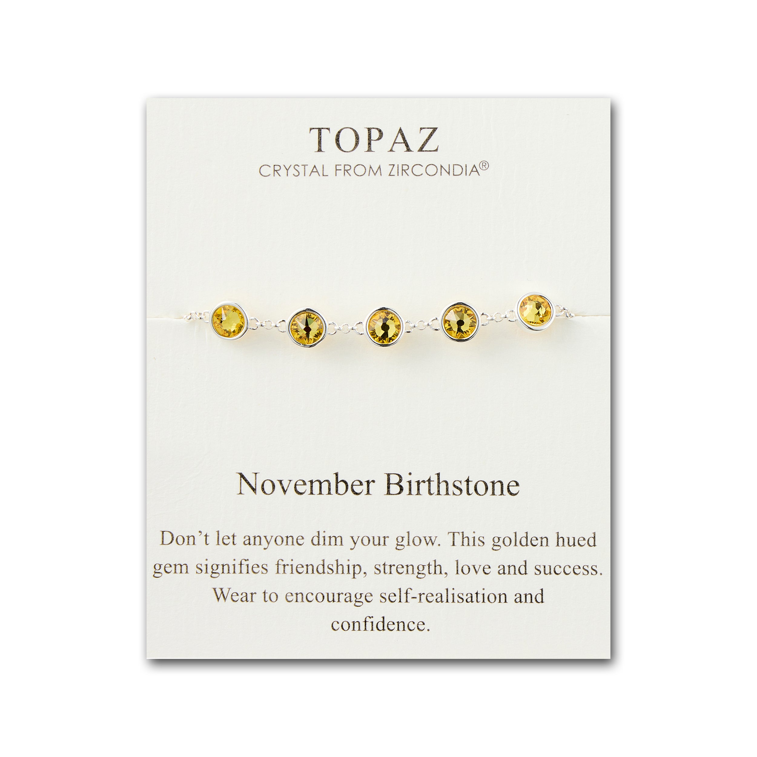 November Birthstone Bracelet Created with Topaz Zircondia® Crystals