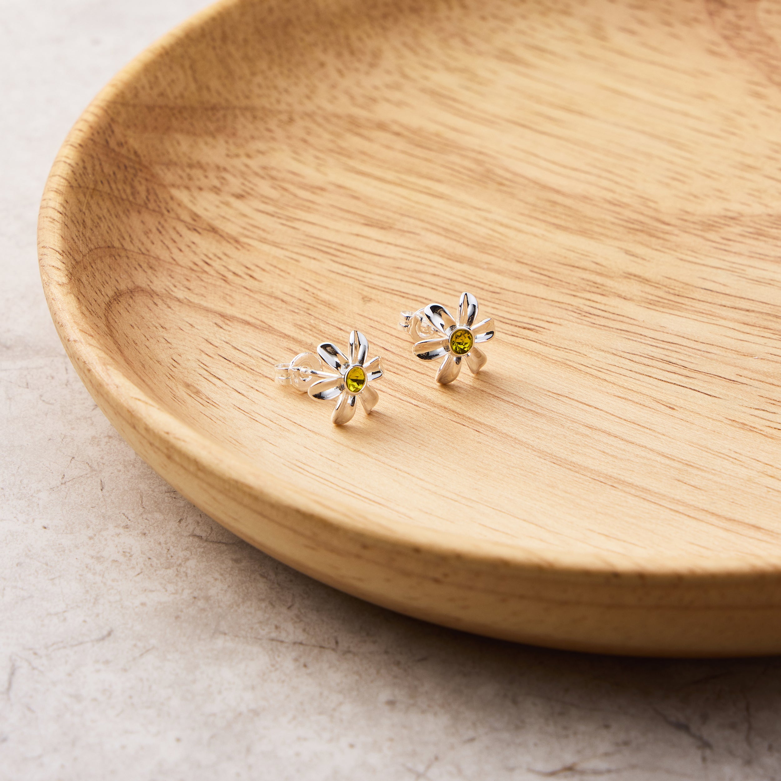 Daisy Crystal Earrings Created with Zircondia® Crystals