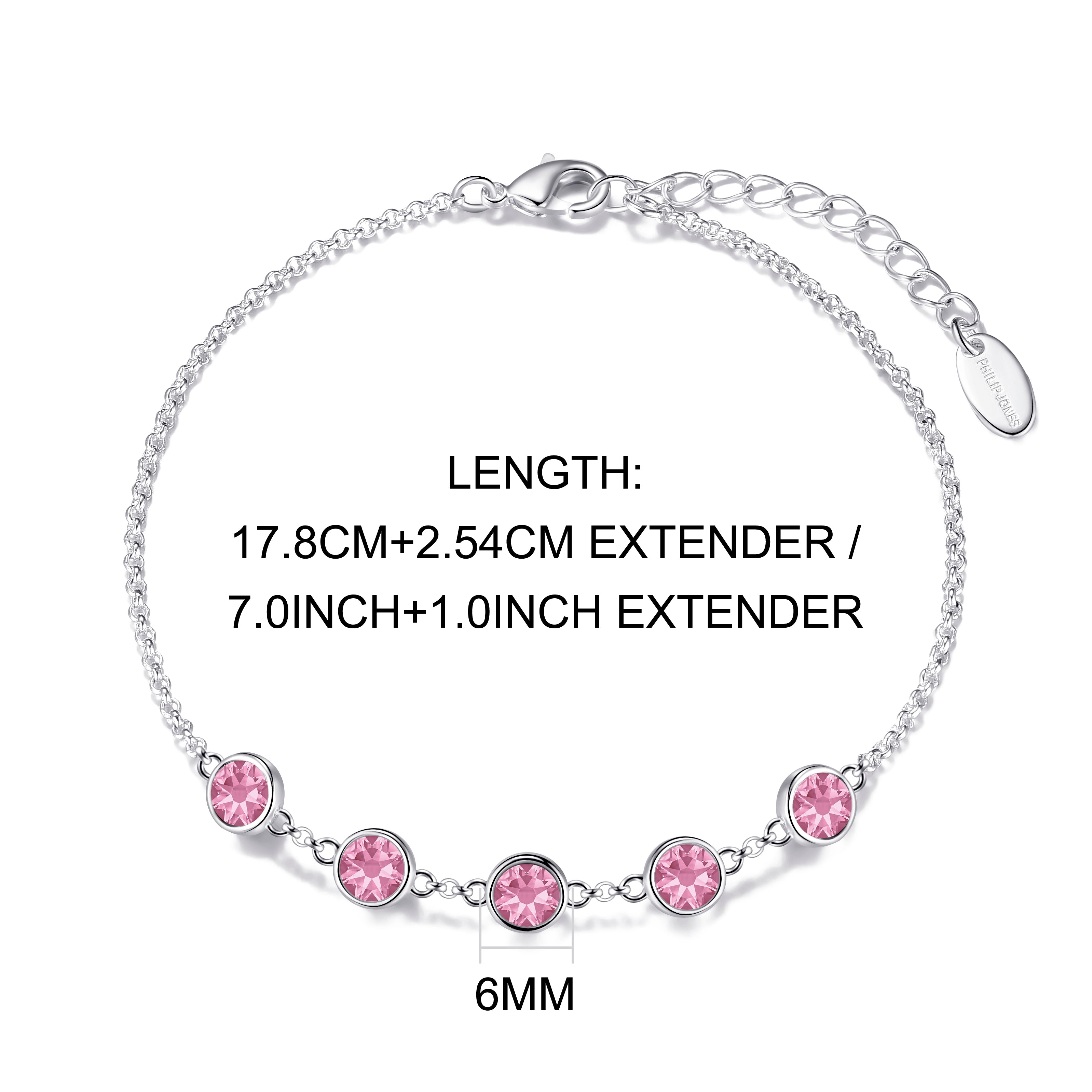 Pink Crystal Chain Bracelet Created with Zircondia® Crystals