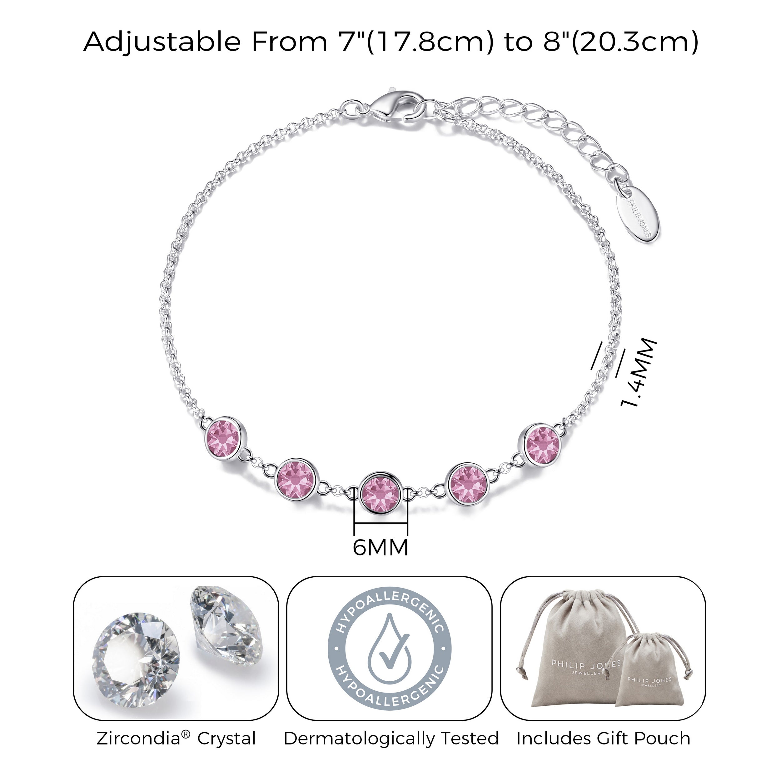 October Birthstone Bracelet Created with Tourmaline Zircondia® Crystals