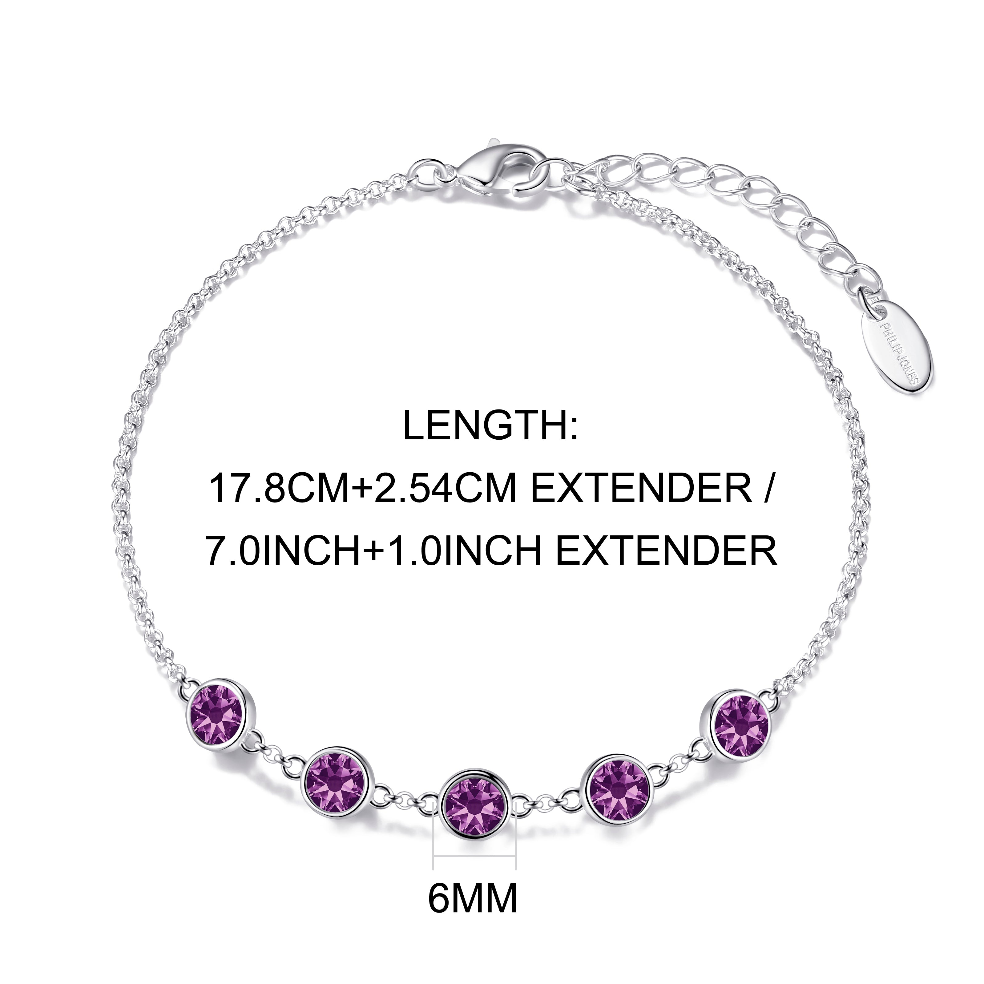 Purple Crystal Chain Bracelet Created with Zircondia® Crystals