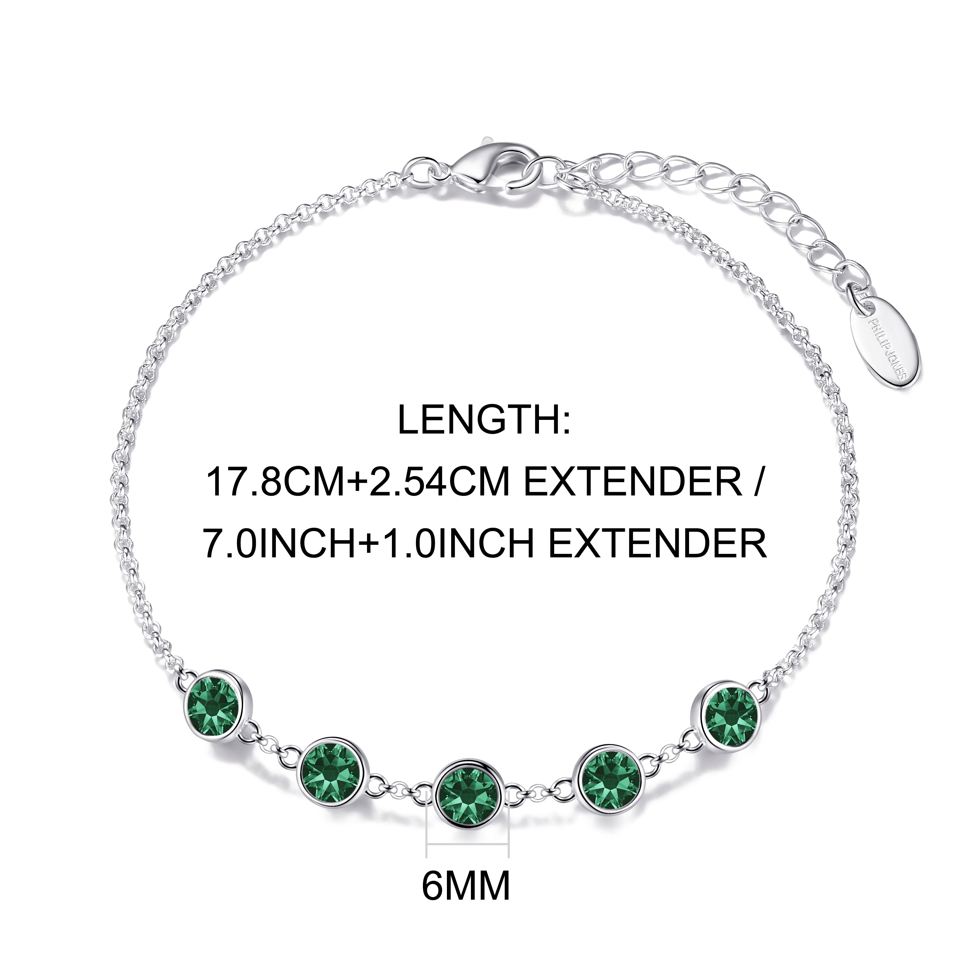 Green Crystal Chain Bracelet Created with Zircondia® Crystals