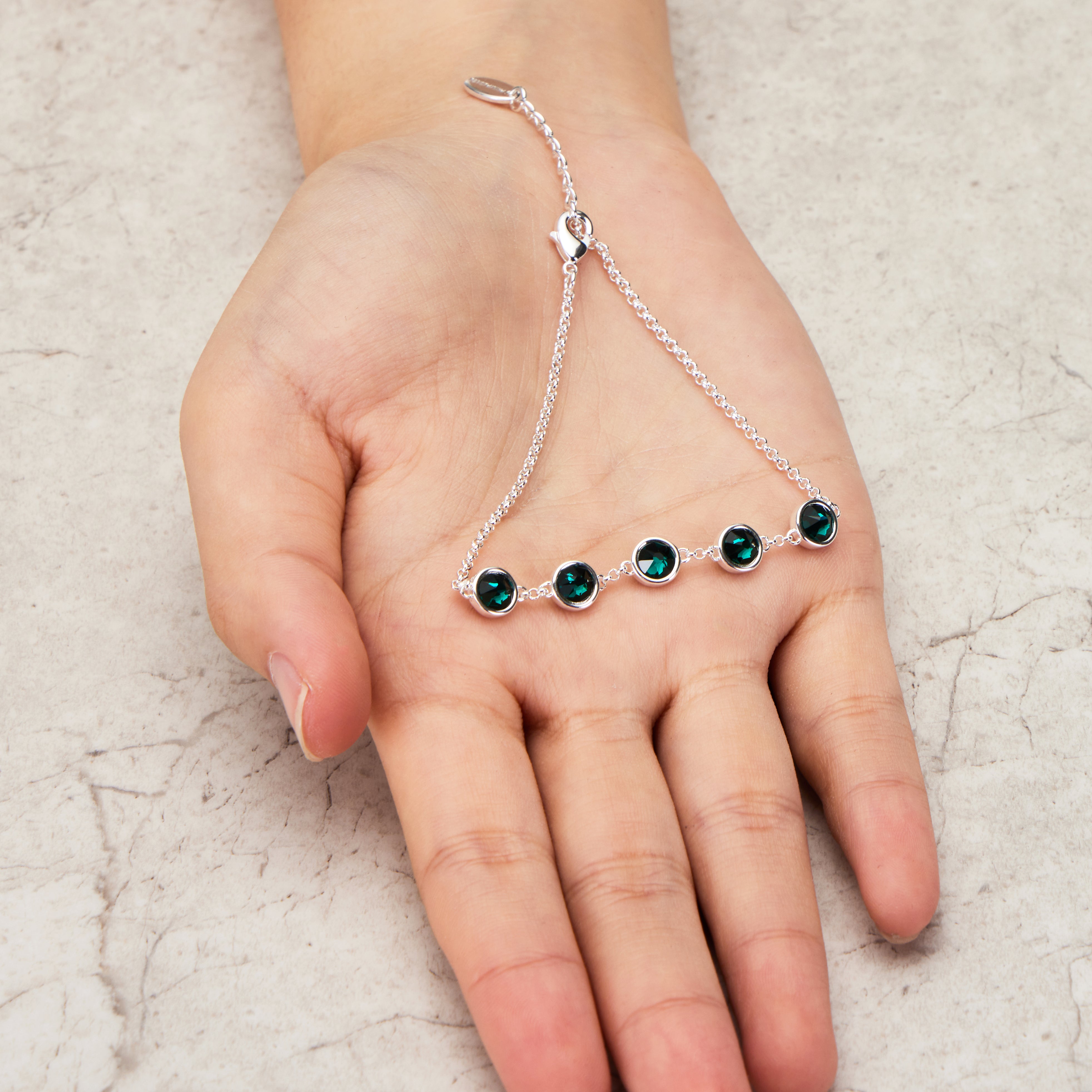 May Birthstone Bracelet Created with Emerald Zircondia® Crystals