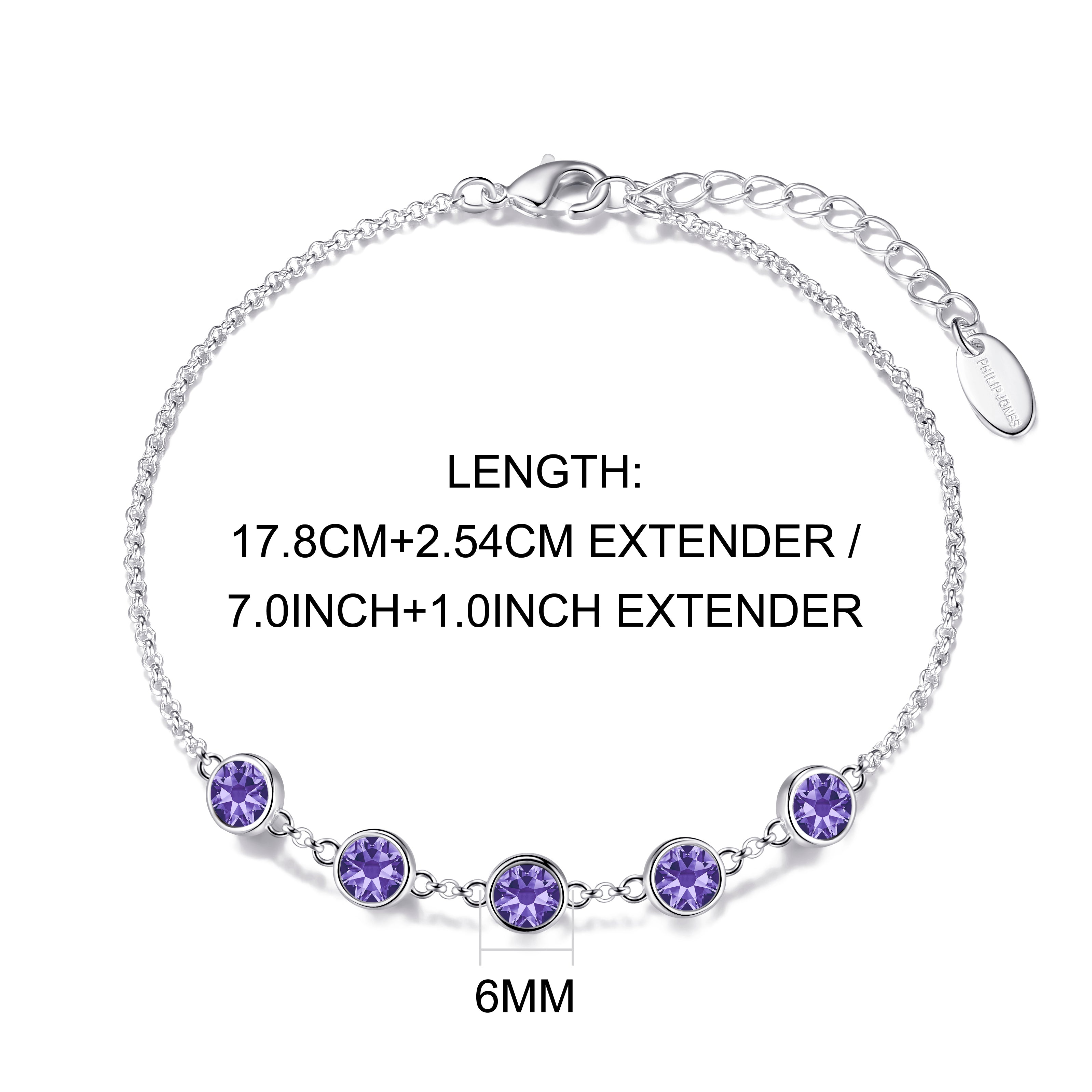 Light Purple Crystal Chain Bracelet Created with Zircondia® Crystals