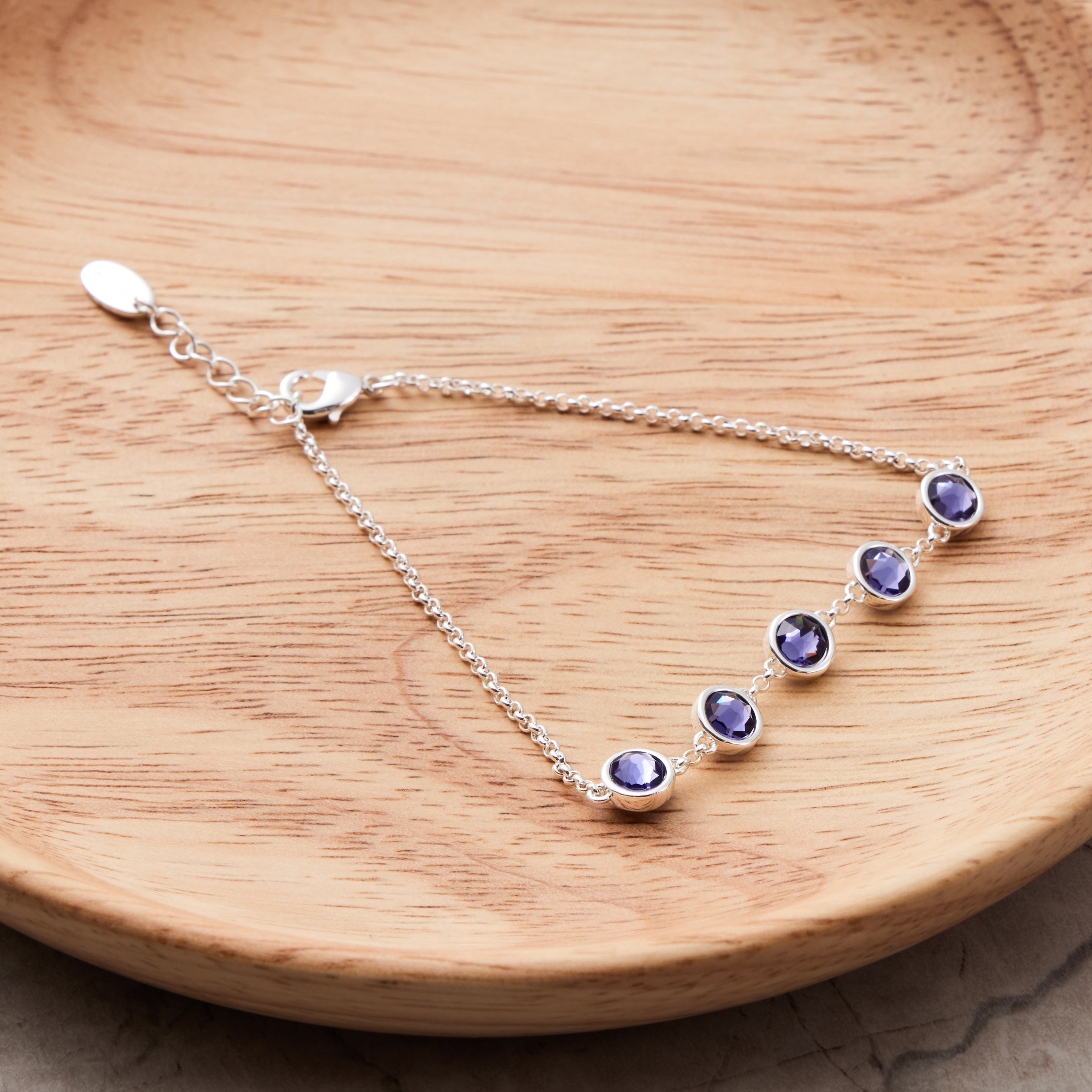 Light Purple Crystal Chain Bracelet Created with Zircondia® Crystals