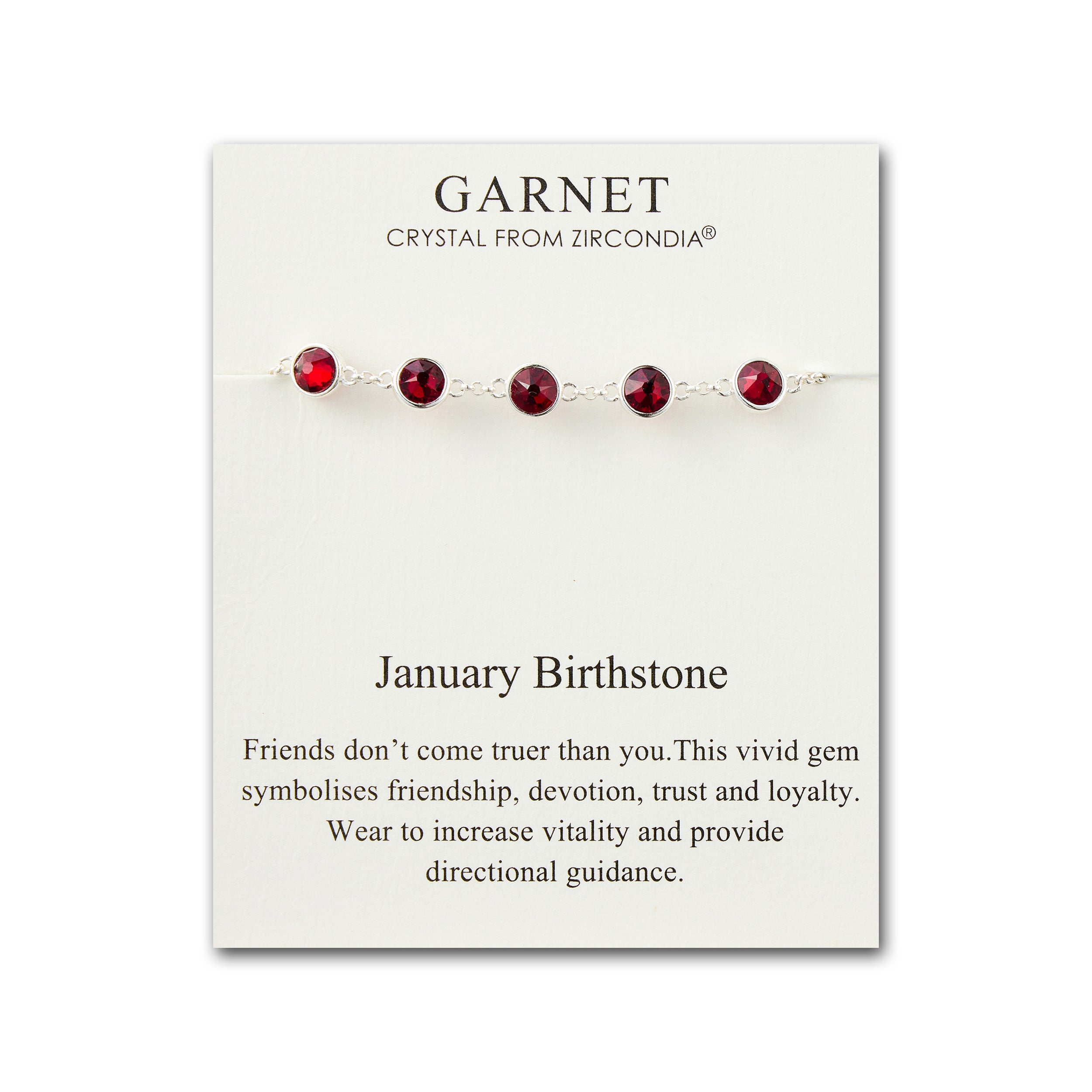 January Birthstone Bracelet Created with Garnet Zircondia® Crystals