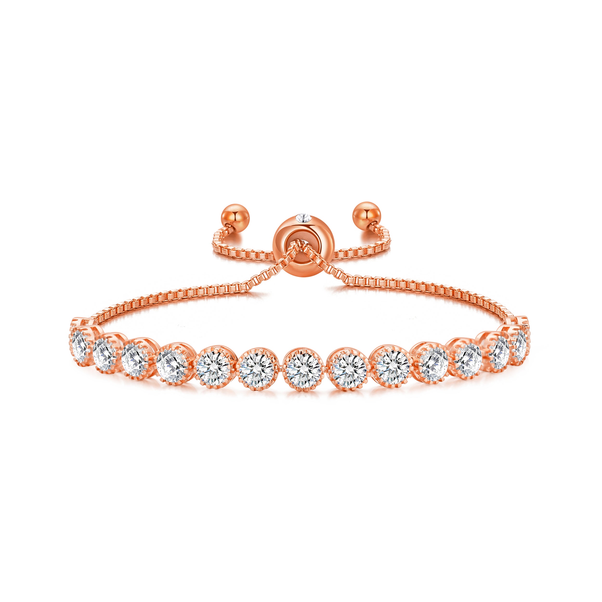 Rose Gold Plated Friendship Quote Bracelet with Zircondia® Crystals