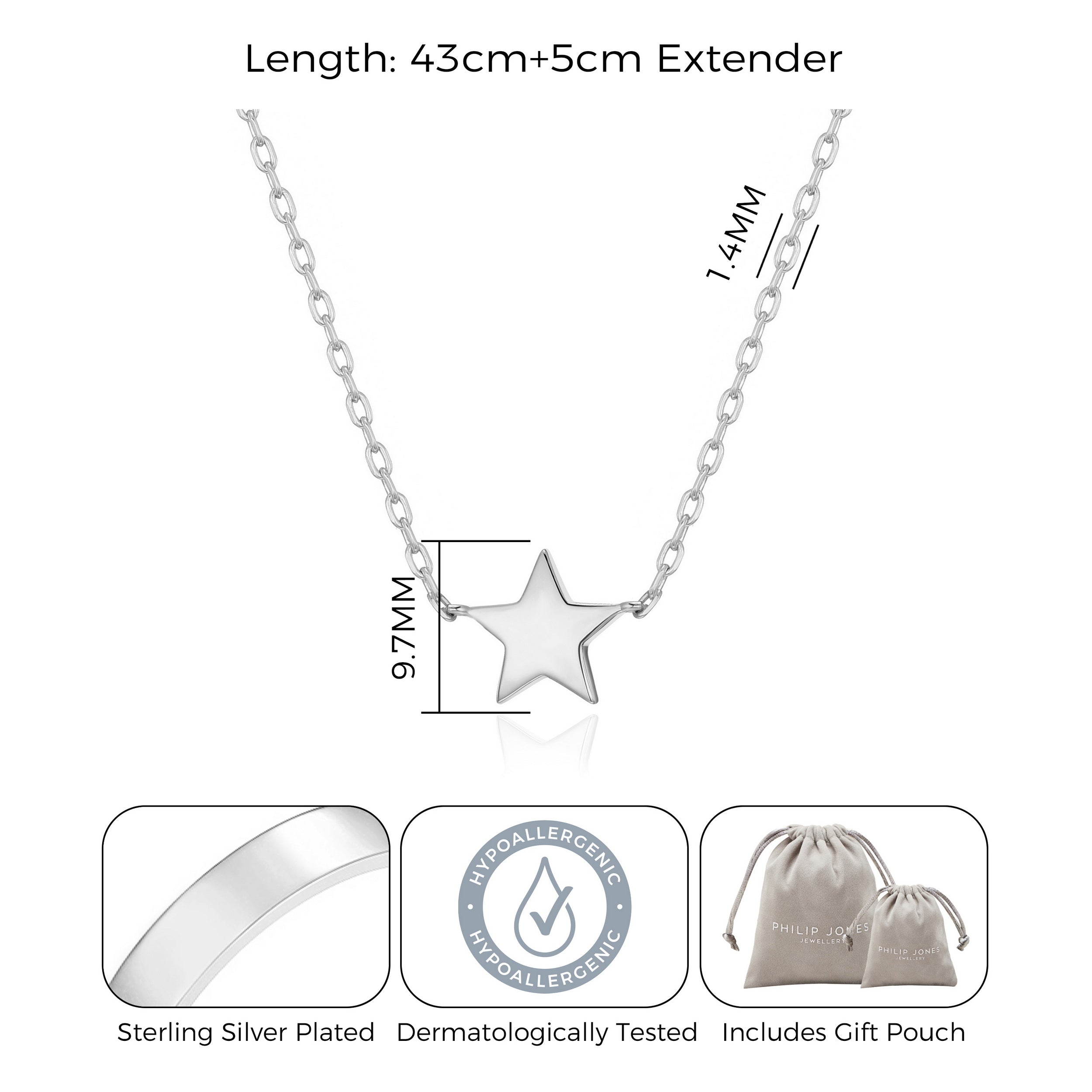 Silver Plated Star Necklace